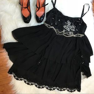 🚫Sold Alice Olivia black spagetti embellished dress sz 6